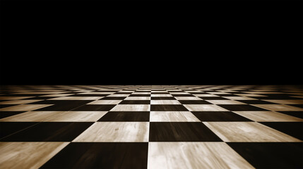 background floor pattern in perspective with a chess board design, generative ai