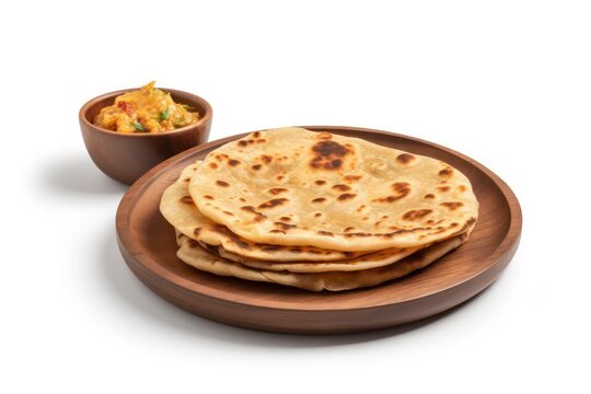 Indian Traditional food aloo Paratha with Fried potato