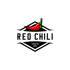 hot red chili pepper logo vector design