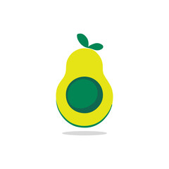 Avocado slice cartoon vector icon free vector illustration icon concept