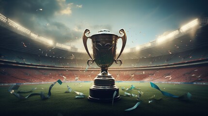 abstract concept art design trophy cup 3d render