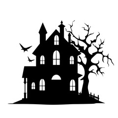 haunted house illustration