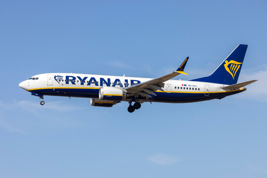 Luqa, Malta - July 4, 2023: Ryanair (Malta Air) Boeing 737-8-200 MAX (Reg: 9H-VUJ) finals runway 31.