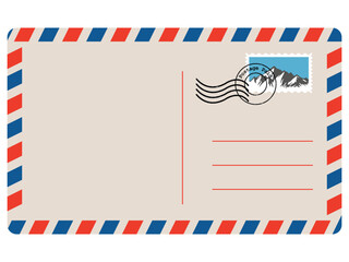 Postcards, Blank post card template with stamps