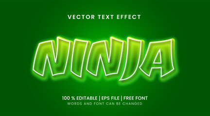 Ninja editable vector text effect