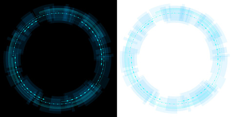 Hud circle holographic blue glow futuristic design transparent background © Kal El BSF