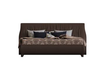 bed isolate on a transparent background, interior furniture, 3D illustration, cg render
