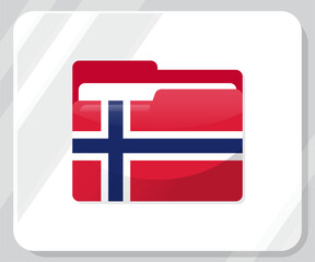 Norway Glossy Folder Flag Icon
