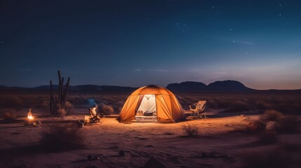 camping in the desert