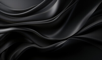 Abstract black Silk Background Generative ai