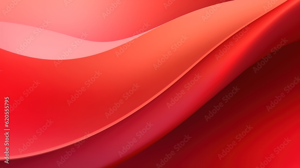 Wall mural wave red gradient graphic background with curved pattern wallpaper. generative ai