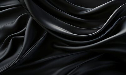 Fototapeta premium Abstract black Silk Background Generative ai
