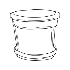 Flower pot, Planter. Hand drawn vector illustration