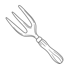 Garden fork. Hand drawn vector illustration