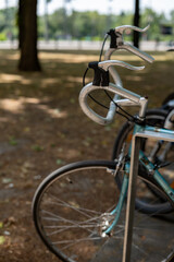 Fototapeta na wymiar an old bicycle with racing handlebars