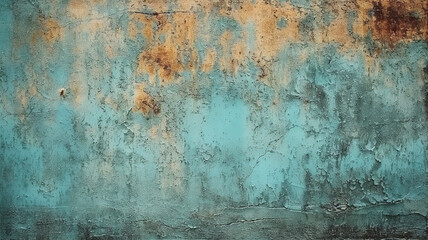 retro vintage teal grunge cement concrete textured background. Generative Ai