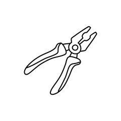 Plier doodle icon in vector. Hand drawn plier icon in vector