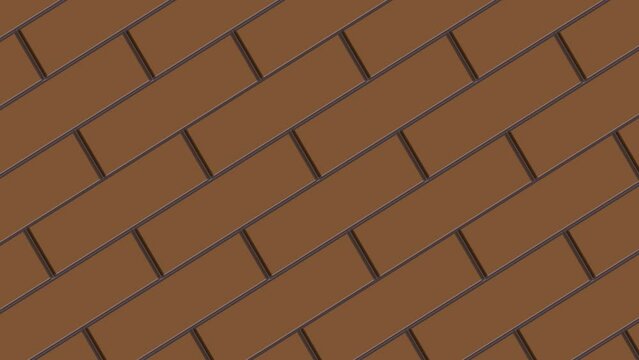 Rotation of brick wall animation background. 2D computer rendering pattern