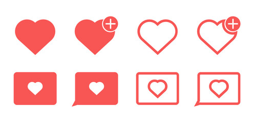 set of hearts icon heart bubble message heart icon set love icon love heart symbol