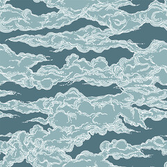 Vector Clouds seamless pattern design, Clouds design, Traditional pattern, Sky, Sky, Rain, Asian pattern