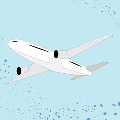 airplane, airplane flight through the sky. white passenger plane