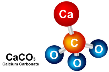 Molecular formula of calcium carbonate - obrazy, fototapety, plakaty