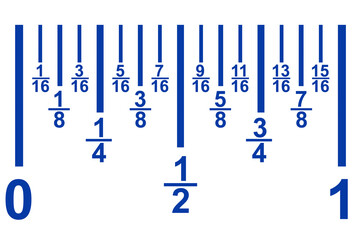 Fraction number line in mathematics