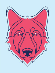 wolf head vector