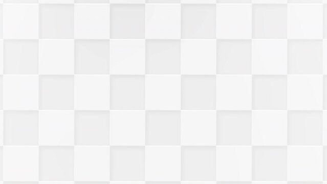 Light grey and white abstract geometric square pattern background loop