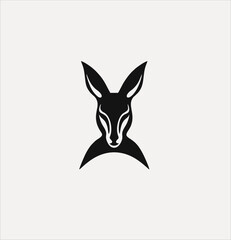 kangaroo icon logo vector, simple animal design
