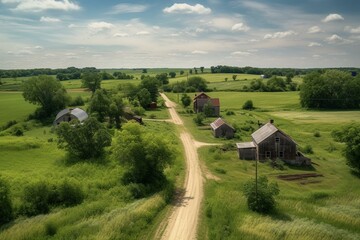 Rural Iowa in full summer. Generative AI
