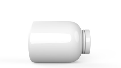 protein powder jar or box, Supplement bottle white mockup, nutrition container, white plastic bottle isolated