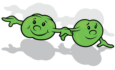 Two Balls of Green Peas are Holding Hands