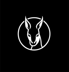 kangaroo icon logo vector, simple animal design