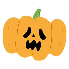 Hallween Pumpkin Single 14 cute ,vector illustration
