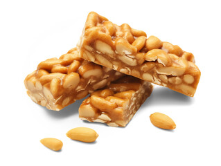 Fototapeta premium Peanut bars isolated on transparent or white background, png