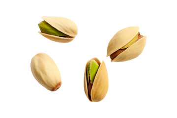Pistachios isolated on transparent or white background, png