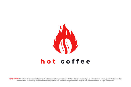 logo coffee bean fire hot drink