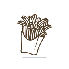 Design illustration of delicious french fries in carton pack isolated vector illuustration design