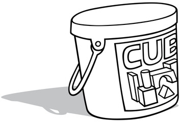 Drawing of a Bucket with Wooden Cubes