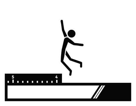 long jump simple icon, vector illustration 