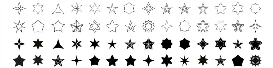 Stars icon vector set. Sparkles stars illustration sign collection. Star symbol or logo.