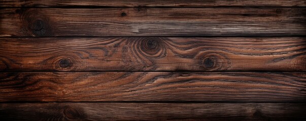 Dark beech brown wooden textured background,detailed, panorama. Generative Ai.