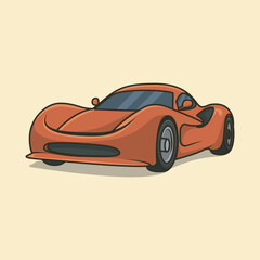 Sport Car Racing Cartoon Vector Icon Illustration. Transportation Object Icon 