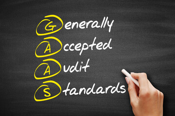 GAAS - Generally Accepted Audit Standards, acronym business concept