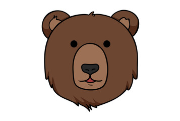 Bear animal head cartoon wildlife character art