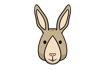Bunny animal head cartoon wildlife character art