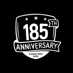 185 years anniversary celebration shield design template. 185th anniversary logo. Vector and illustration.