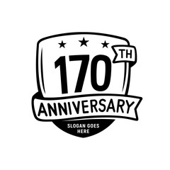 170 years anniversary celebration shield design template. 170th anniversary logo. Vector and illustration.