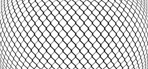 Fototapeta premium Steel wire chain. Chainlink fence. Safety fence pattern. Seamless chain link fence. Wire mesh steel icon. Grid metal chain-link. Metallic wired fence pattern.
